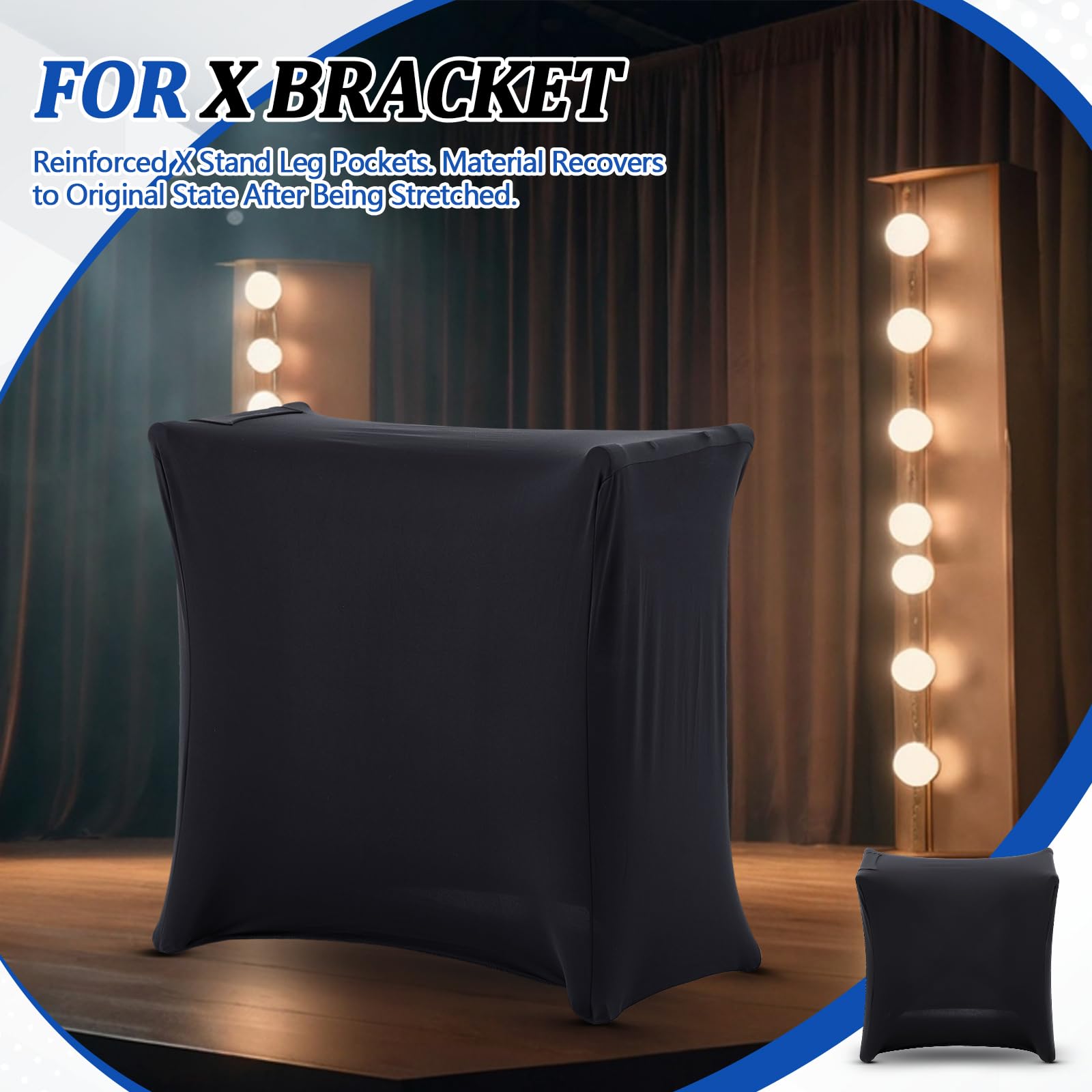 SmoothNovelty Universal DJ Scrim Cover with Pocket for X Stand, Black