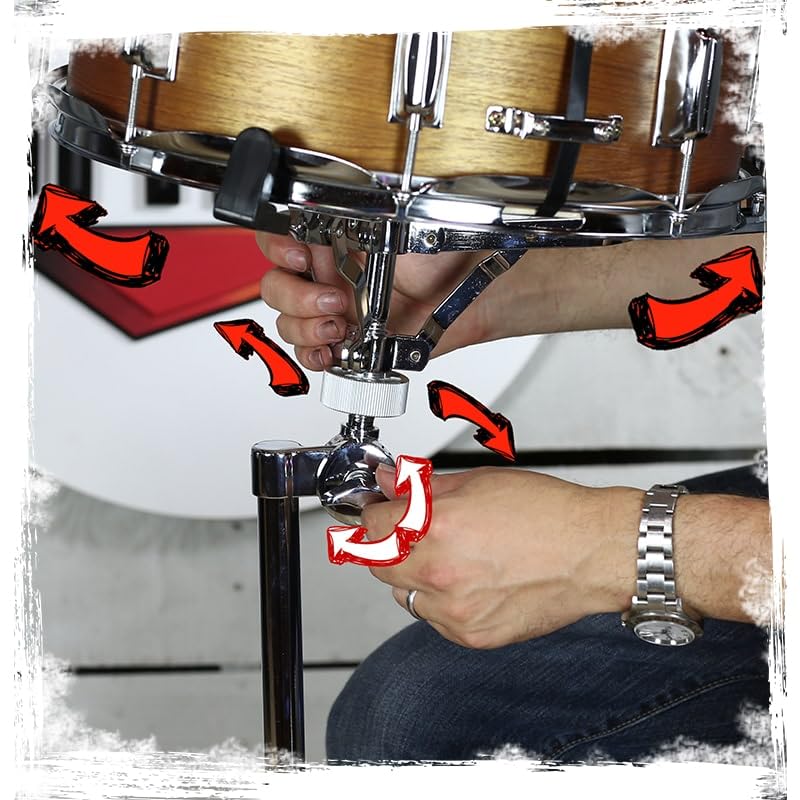 Griffin Stand-Up Snare Drum Stand (Extended XHeight Edition) – Tall Adjustable Chrome Hardware for Practice Pads, Drum Kits & Concert Use