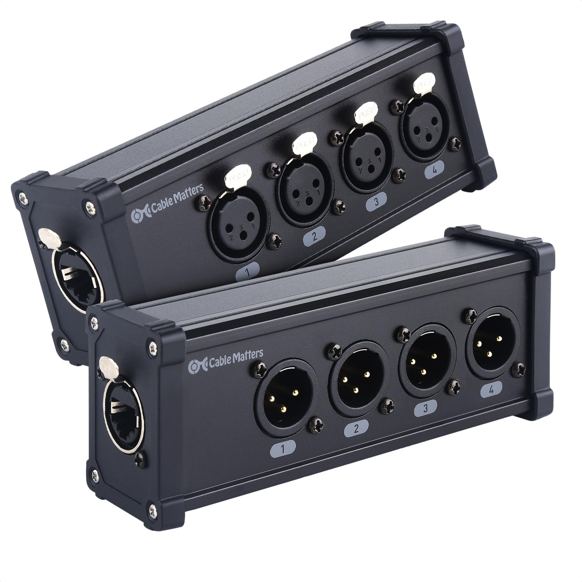 Cable Matters 2-Piece XLR Over Cat5/Cat6 Breakout Box Kit, 4-Channel