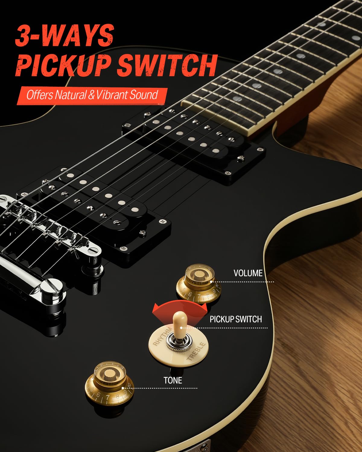 Donner 39″ Electric Guitar, DLP-style with Dual Humbucker Pickups