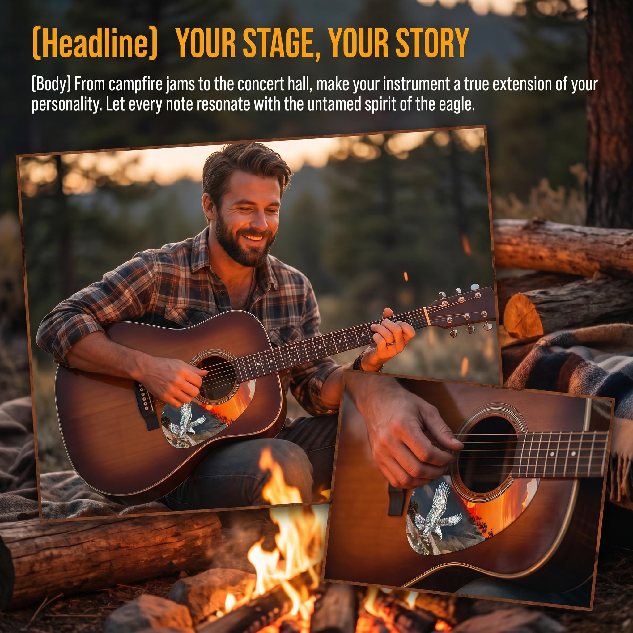 Acoustic Guitar Pickguard Self-adhesive Teardrop-Shaped