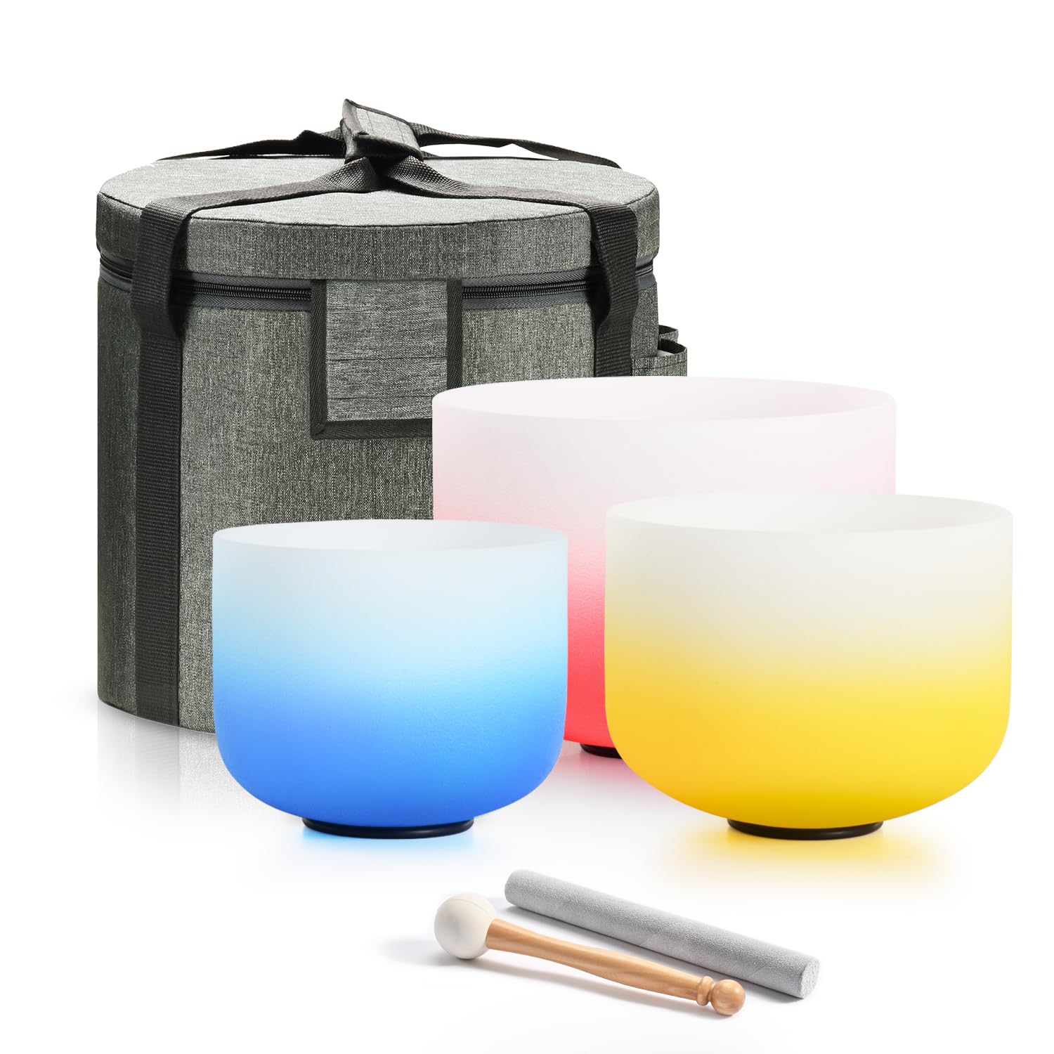 Lycrystal 432HZ PCS Aria Gradient Crystal Singing Bowl Set of 3,GEC Note