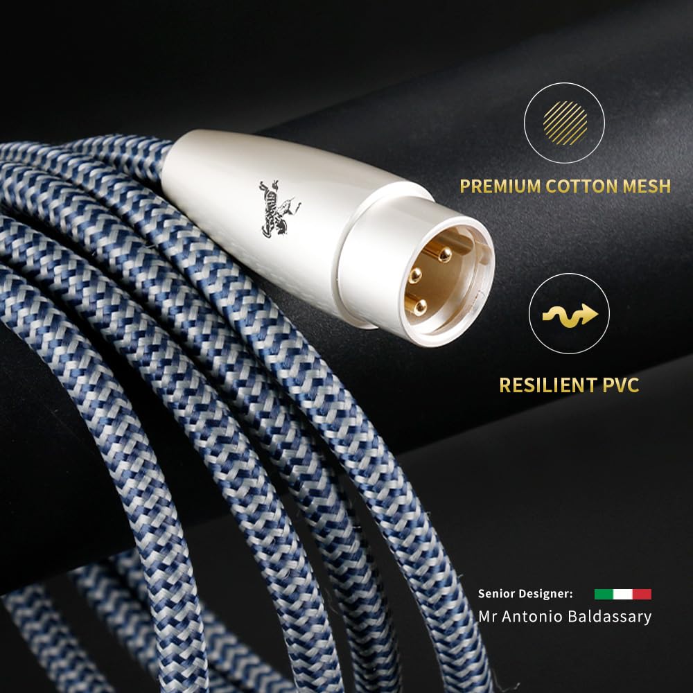Impeto XLR Male to RCA Cable, 3-Pin Male XLR to Dual RCA Adapter for Mixer, Amplifier, Subwoofer (3M/9.8ft) 2-Pack