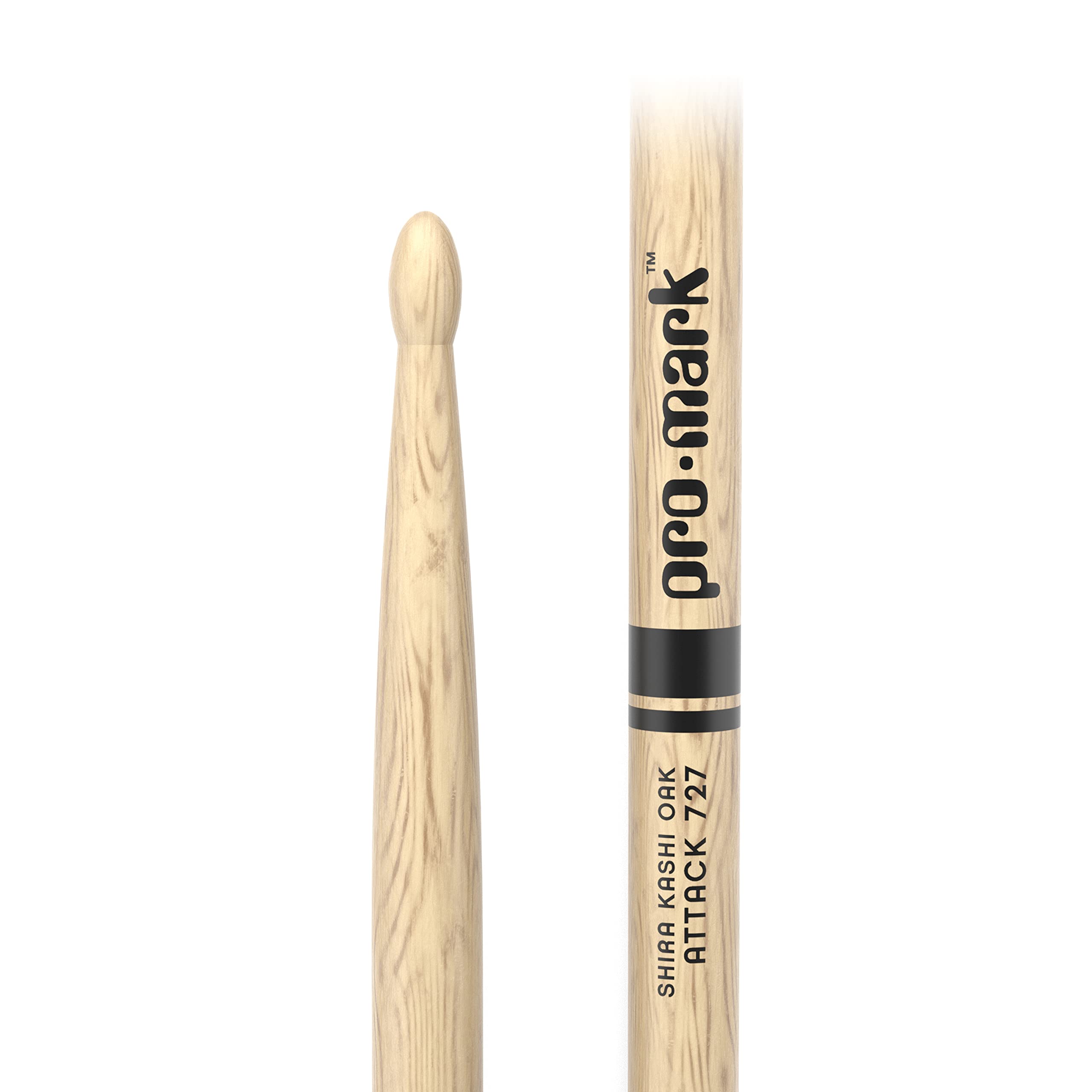 ProMark Drum Sticks – Classic Attack 727 Shira Kashi Oak Drumsticks, Oval Wood Tip, One Pair