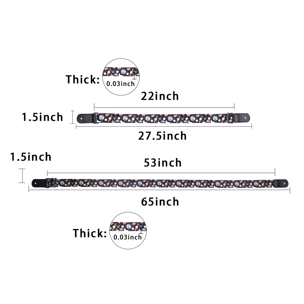 Q QINGGE Ukulele Strap Well made strap for Ukulele and kids’ guitars (black)