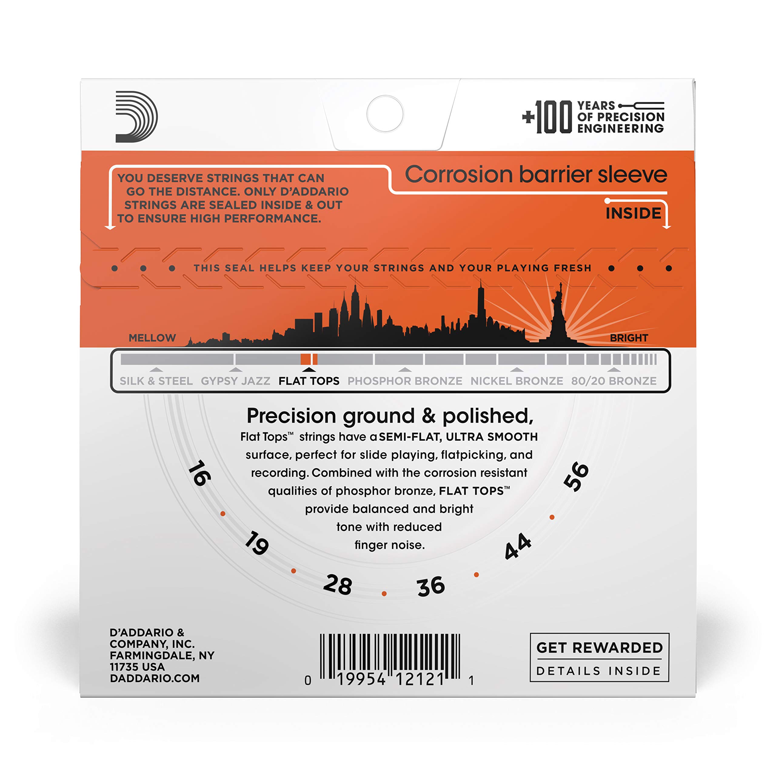 D’Addario EFT13 Flat Tops Resophonic Strings – 16-56