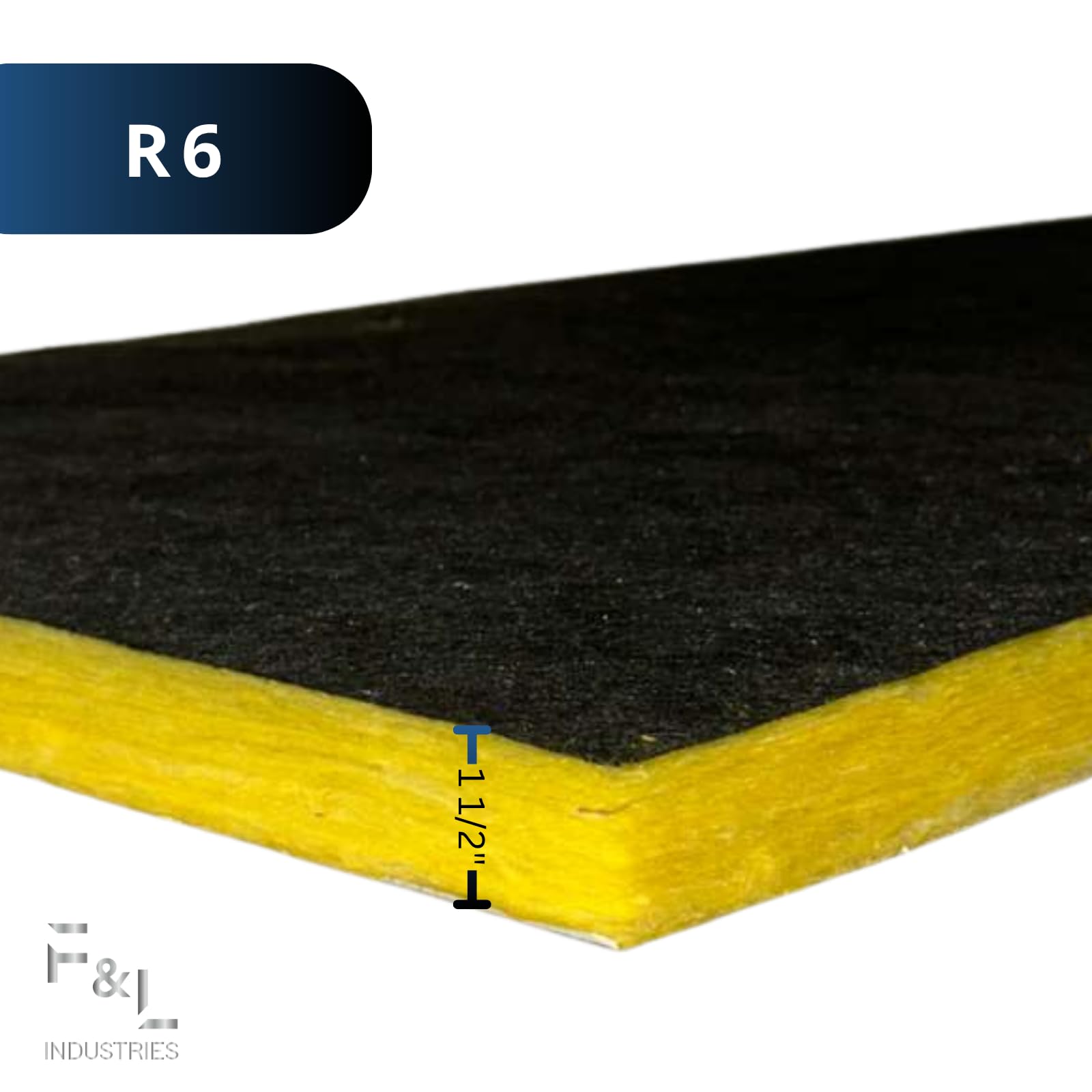F&L R6 Fiberglass Board Acoustic Insulation Panels – 1″ to 2″ Thick, 24″x24″ and 24″x48″ – Thermal Soundproofing for Walls, Ceilings, Studios & HVAC Duct Applications (1-1/2in x 24in x 24in)