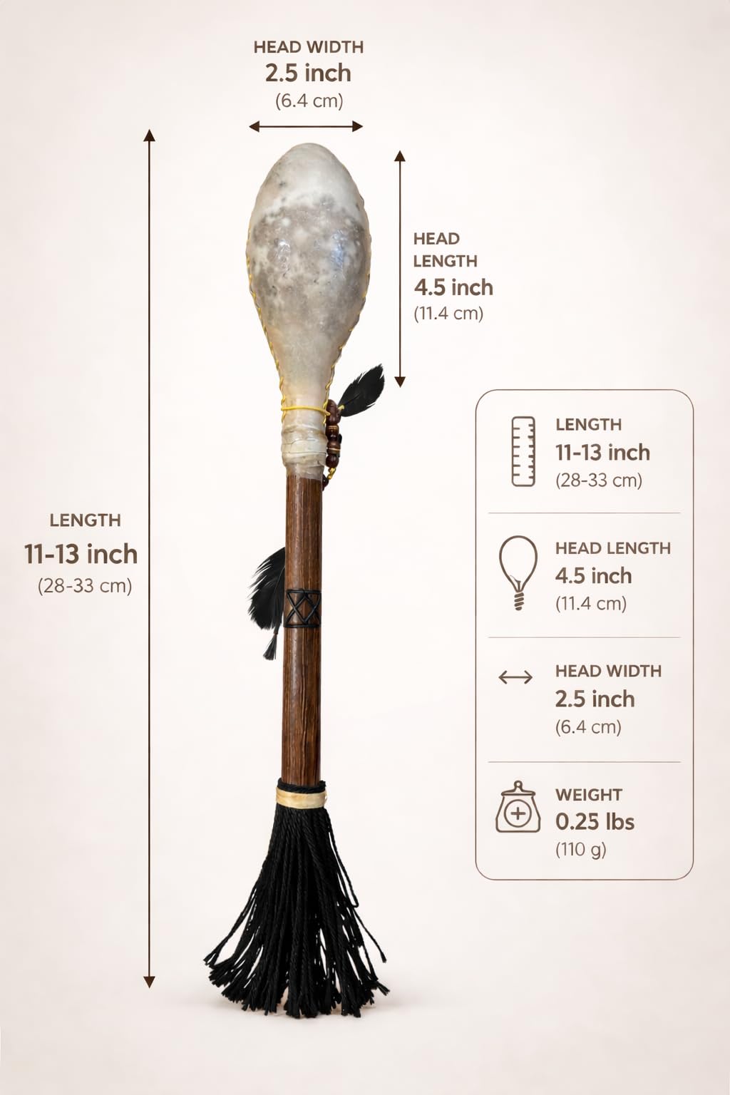 Shaman shakers Sounds like Rain or Ocean, goat skin, three sizes (Ocean Small)