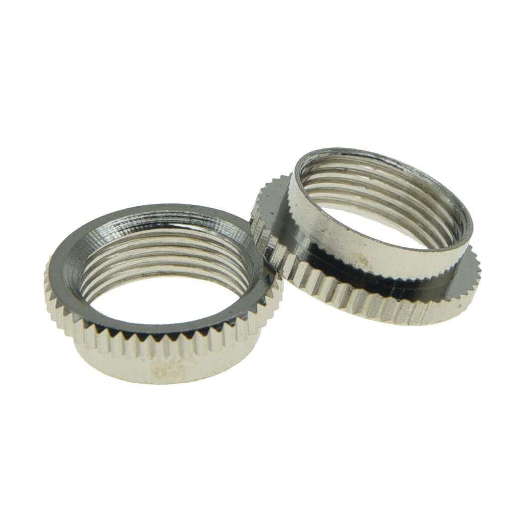 KAISH 2x American Fine Knurled Deep Nut Guitar Toggle Switch Nut Swtich Deep Nut for Les Paul Guitars with Switchcraft Switch Nickel