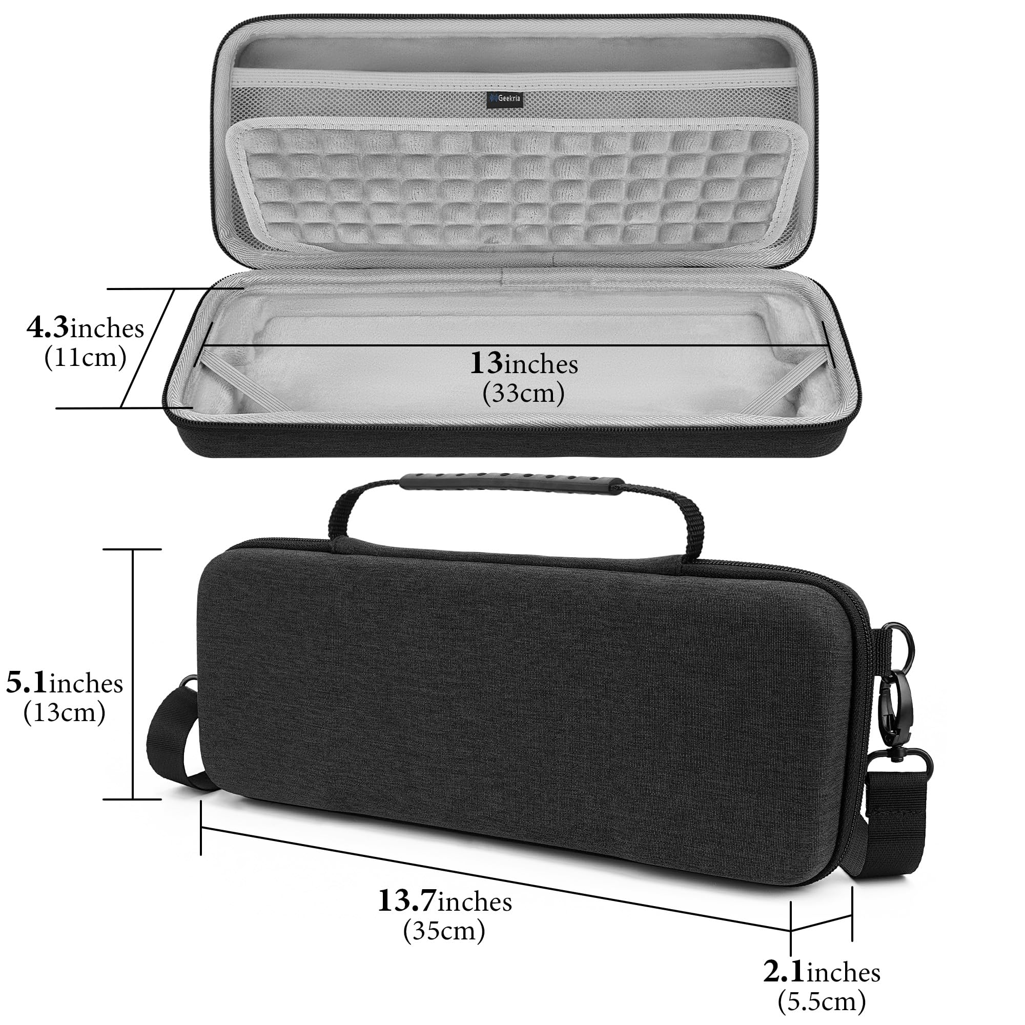 GEEKRIA Hard Shell Travel Case Compatible with Teenage Engineering OP-1 Field/OP-1/ OP-XY Portable Synthesizer, Audio Sampler Carrying Bag (Dark Gray)