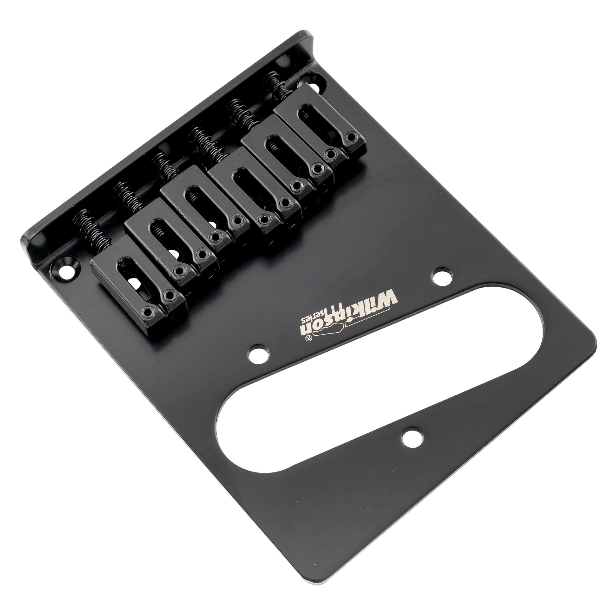 Wilkinson M Series 52.5mm Guitar Bridge 6 Modern Style Saddles, Black