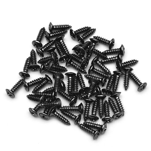 MAXCHEER 100Pack Guitar & Bass Pickguard Screws for Strat & Tele (Black 100 Pack)