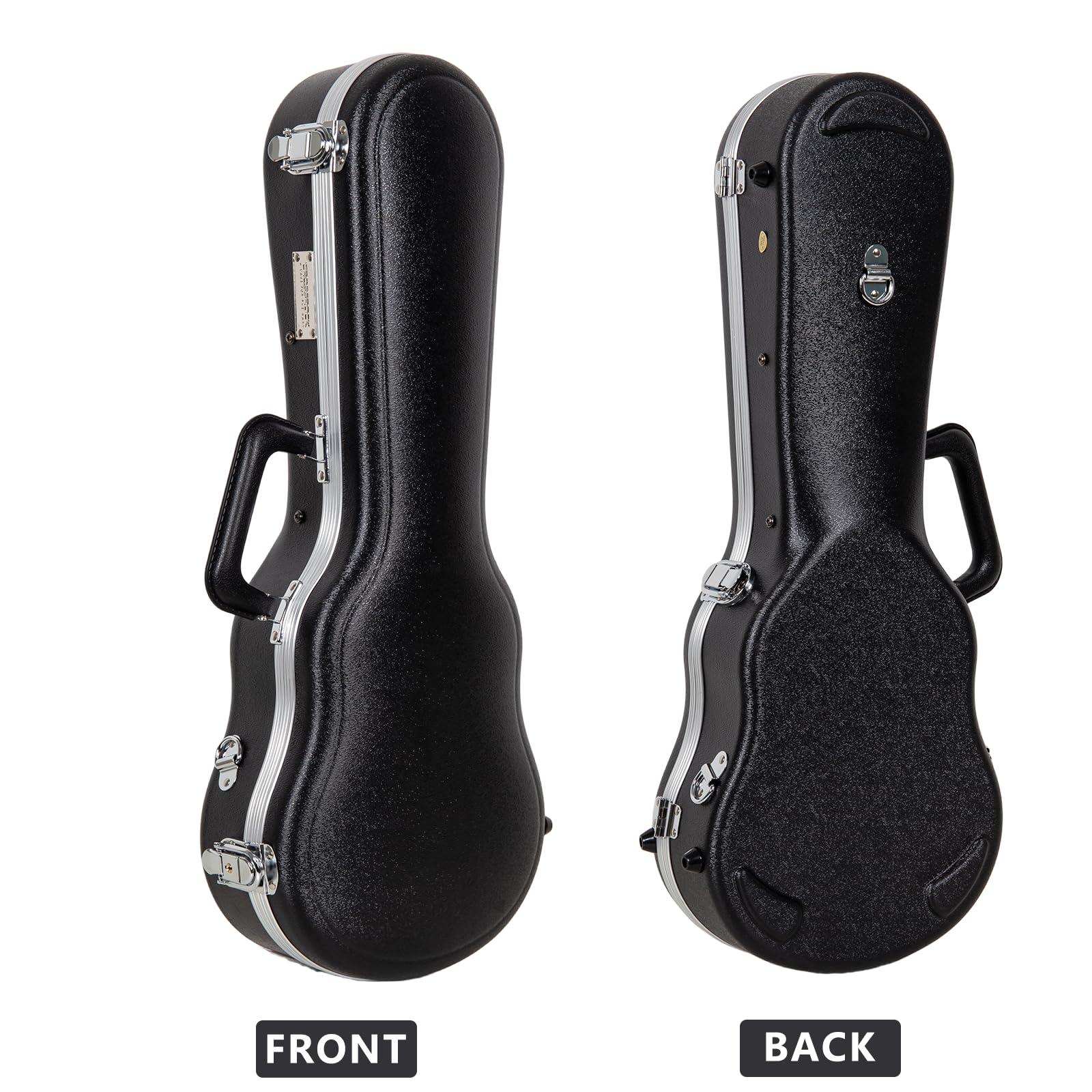Crossrock Soprano Ukulele Case, Fit for 21 inches | Molded Hardshell with Scratch-Resistant Matte Finish, Security Lock, Accessory Compartment & Shoulder Straps — Black (CRA880SUBK)