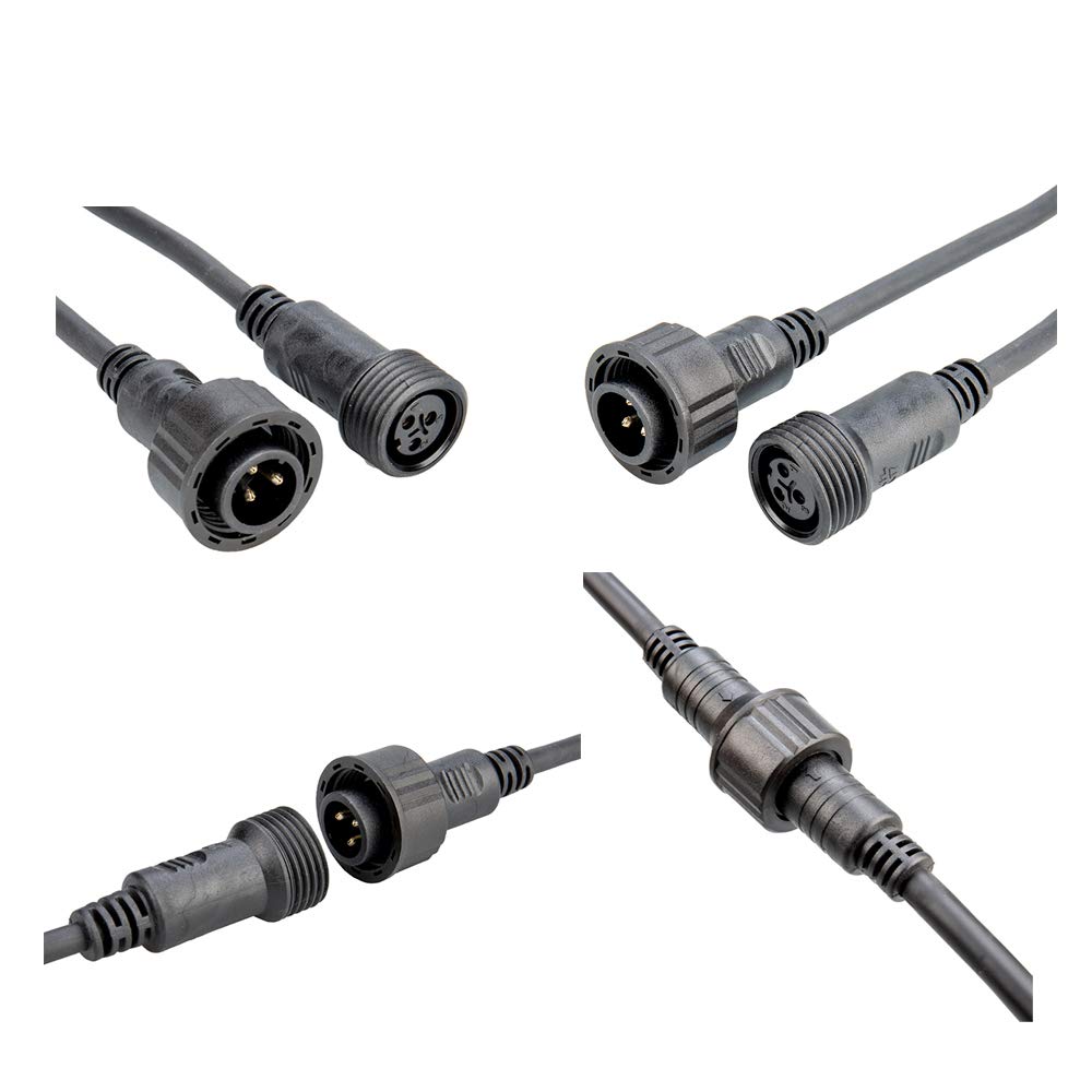 MAD OWL Waterproof DMX Cable XLR Connection Wire 5m 16.4ft IP65 Rated DMX Extension Cable, Outdoor DMX Cable Connector for Stage Lights Hand in Hand 3 Pin DMX Terminator Plug Waterproof DMX Wire