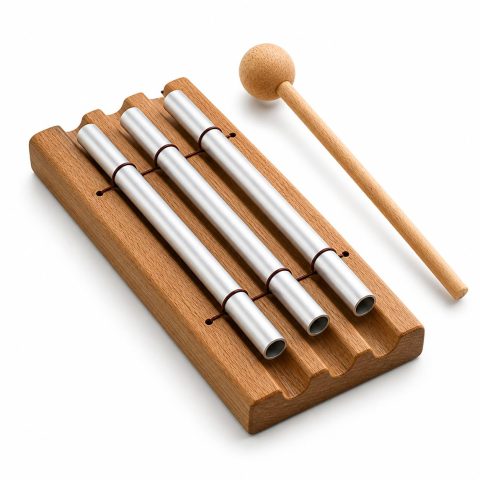 Blinvcra 3 Tone Hand Chime Bell for healing, Meditation Chime Bar with Wooden Mallet for Teachers Classroom Management, Mindfulness Bell Percussion Instrument for Yoga, Prayer, Focus and Relaxation