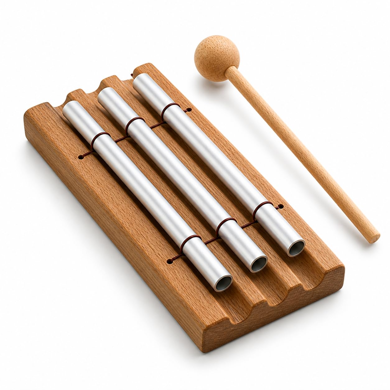 Blinvcra 3 Tone Hand Chime Bell for healing, Meditation Chime Bar with Wooden Mallet for Teachers Classroom Management, Mindfulness Bell Percussion Instrument for Yoga, Prayer, Focus and Relaxation
