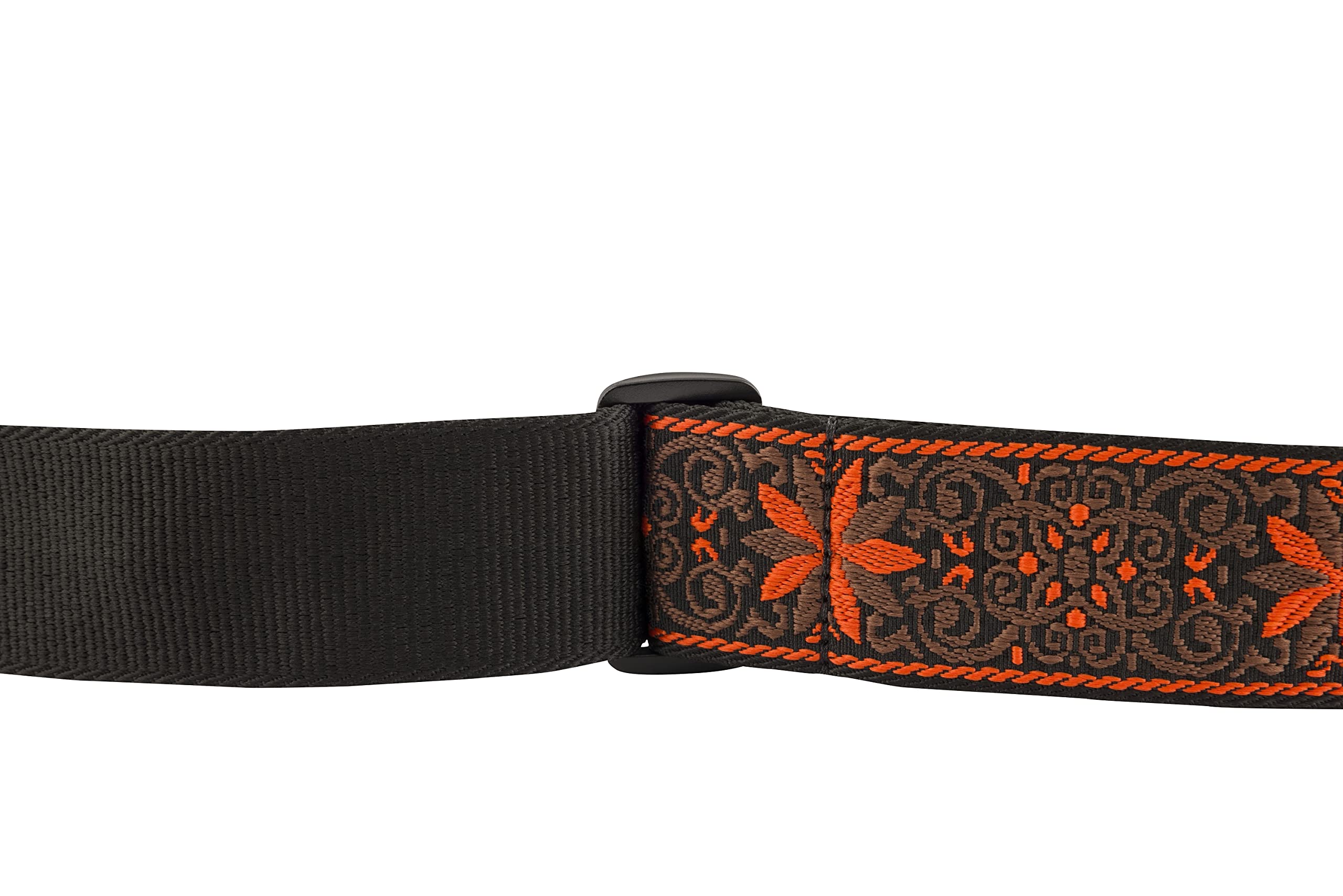 Fender 0990638028 Pasadena Woven Guitar Strap, Guitar Accessories, with 1-Year Warranty, Adjustable Length from 34″ to 59″, Leather Ends, 2in, Orange Wallflower