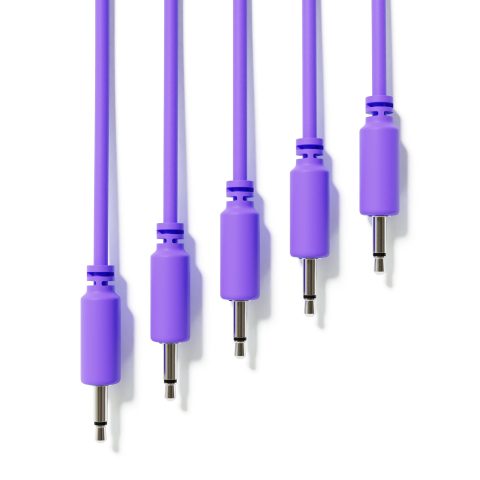 ExcelValley – 5-Pack – Mono Modular Patch Cables – TS 3.5mm 1/8″ Eurorack Synthesizer [Purple | 30 cm – 11.81″]