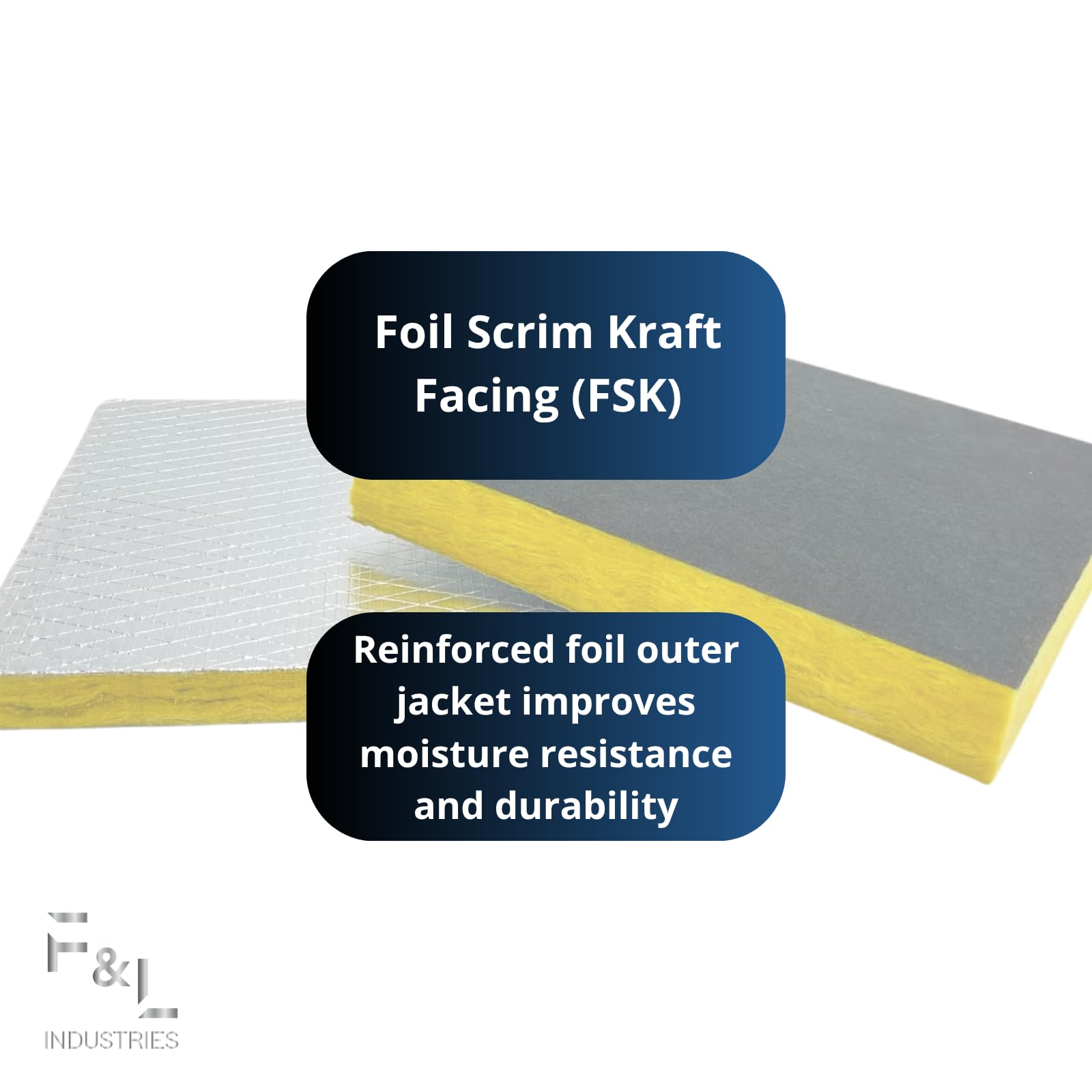 F&L R4 Fiberglass Board Acoustic Insulation Panels – 1″ to 2″ Thick, 24″x24″ and 24″x48″ – Thermal Soundproofing for Walls, Ceilings, Studios & HVAC Duct Applications (1in x 24in x 24in)