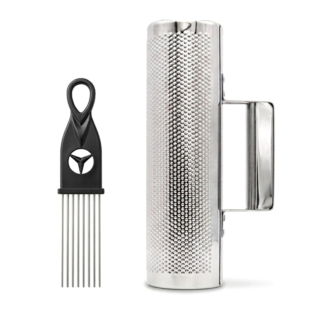 DOMG 10×3 Inch Stainless Steel Guiro Instrument with Scraper, Professional Metal Guira Dominicana Percussion Shaker for Merengue, Salsa, Bachata