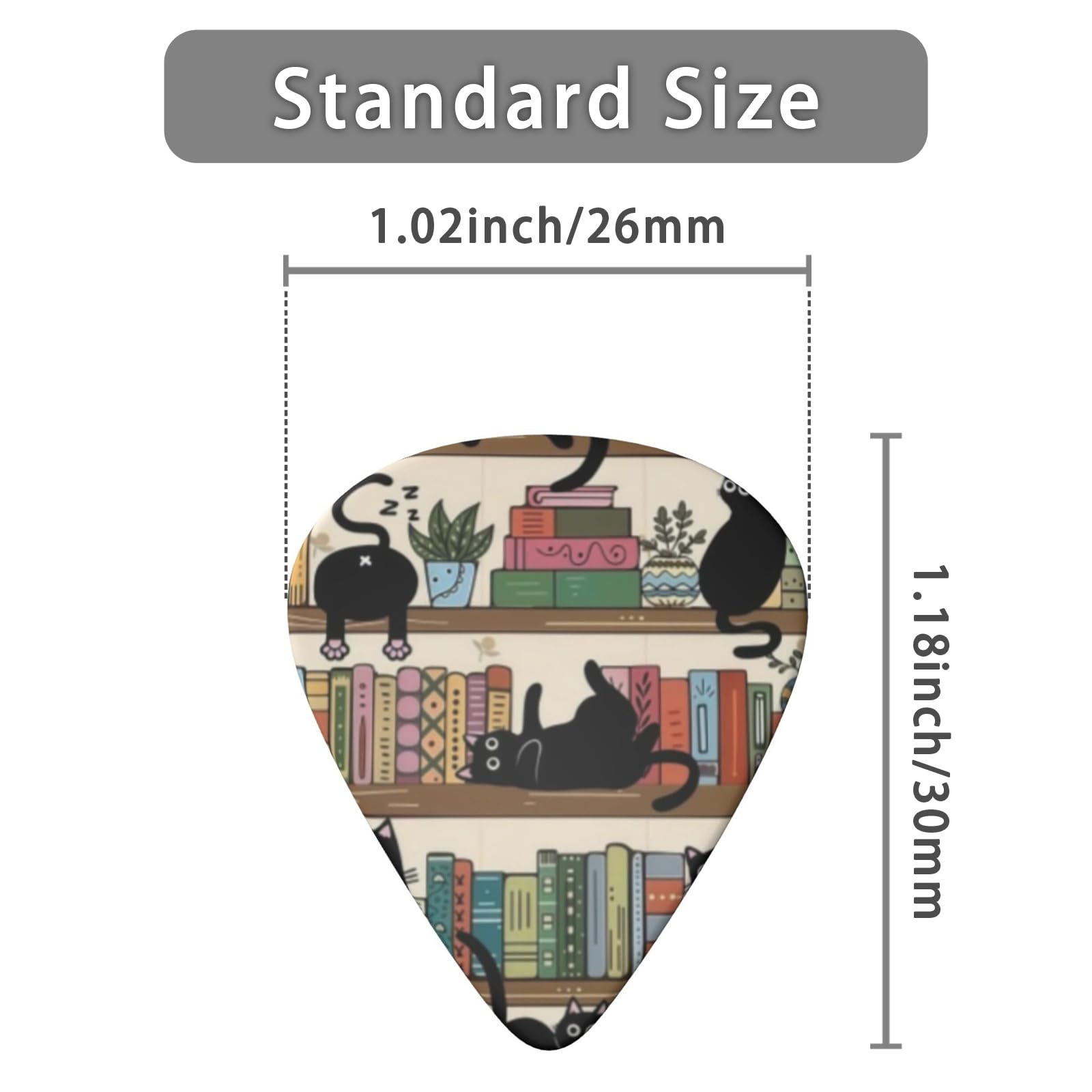 LOZUQII 6 Pack Guitar Picks with Storage Bag, Medium 0.71mm – Cat Bookshelf