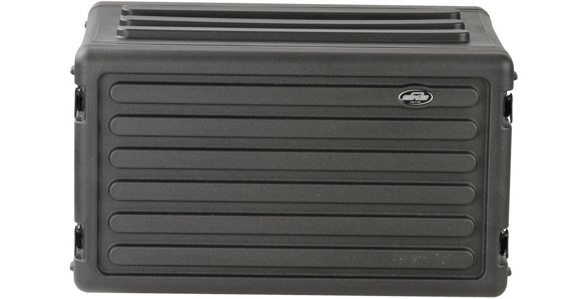 SKB 6U Shallow Roto Rack Case – Durable Polyethylene Gear Protector, Stackable, Waterproof with Twist Latches & Rubber Feet for Musicians, DJs, and A/V Equipment – Secure Transport & Storage Solution