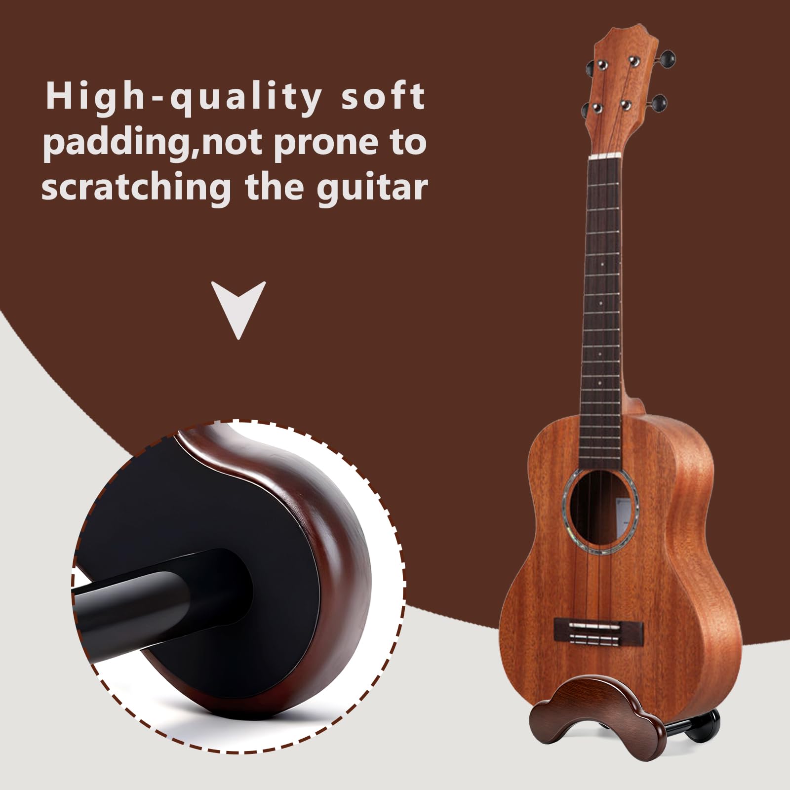 RPMTUK Acoustic Guitar Stand, Portable Adjustable Guitar Stand Floor, Clip-On Self-Standing Solid Wood Guitar, Guitar Holder for Acoustic, Classic and Folk Guitar