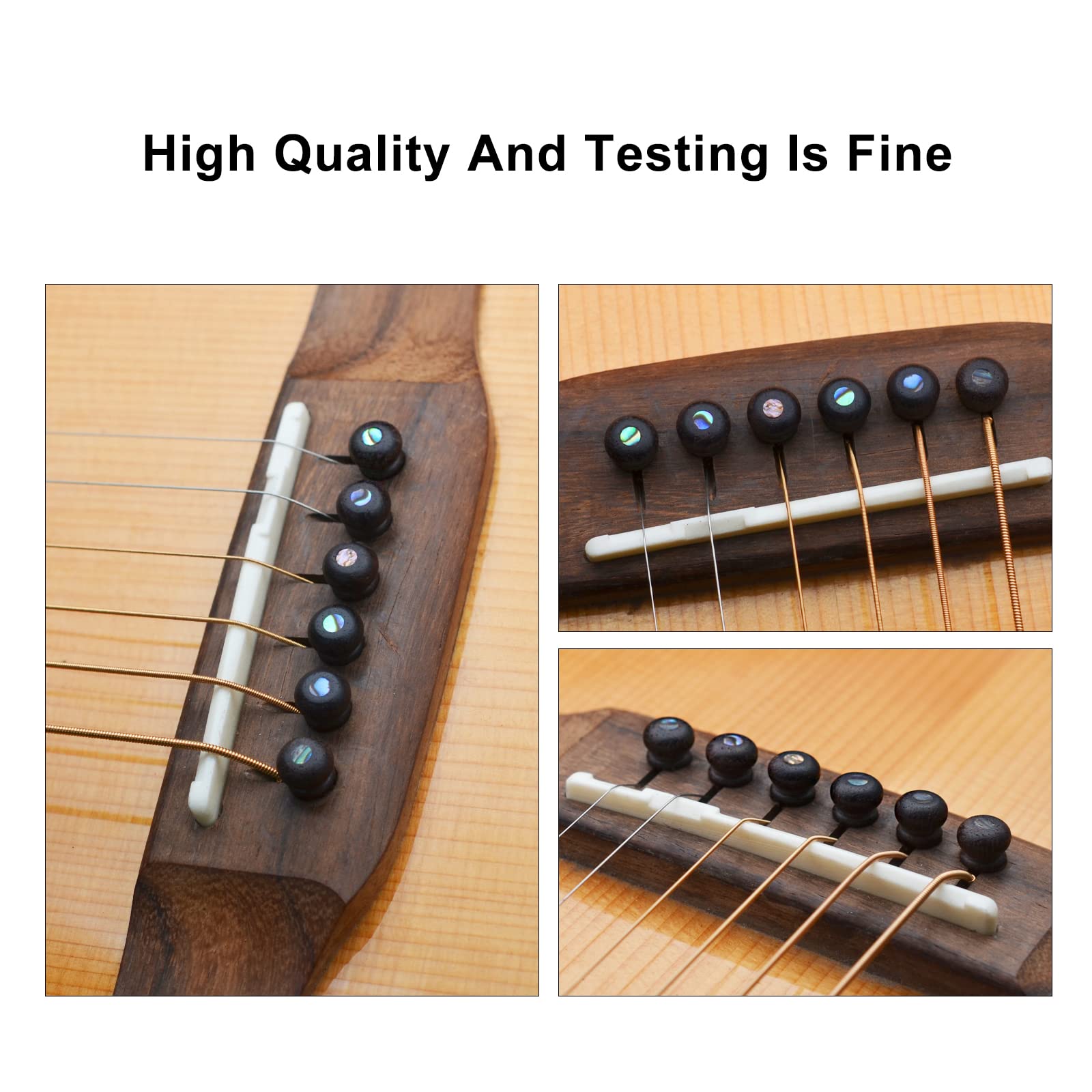 MAXCHEER 6Pcs Rosewood Guitar Pins for Acoustic Guitar with 3.0mm Green Abalone Dots Guitar Pressure String Nails Pin Guitar Parts