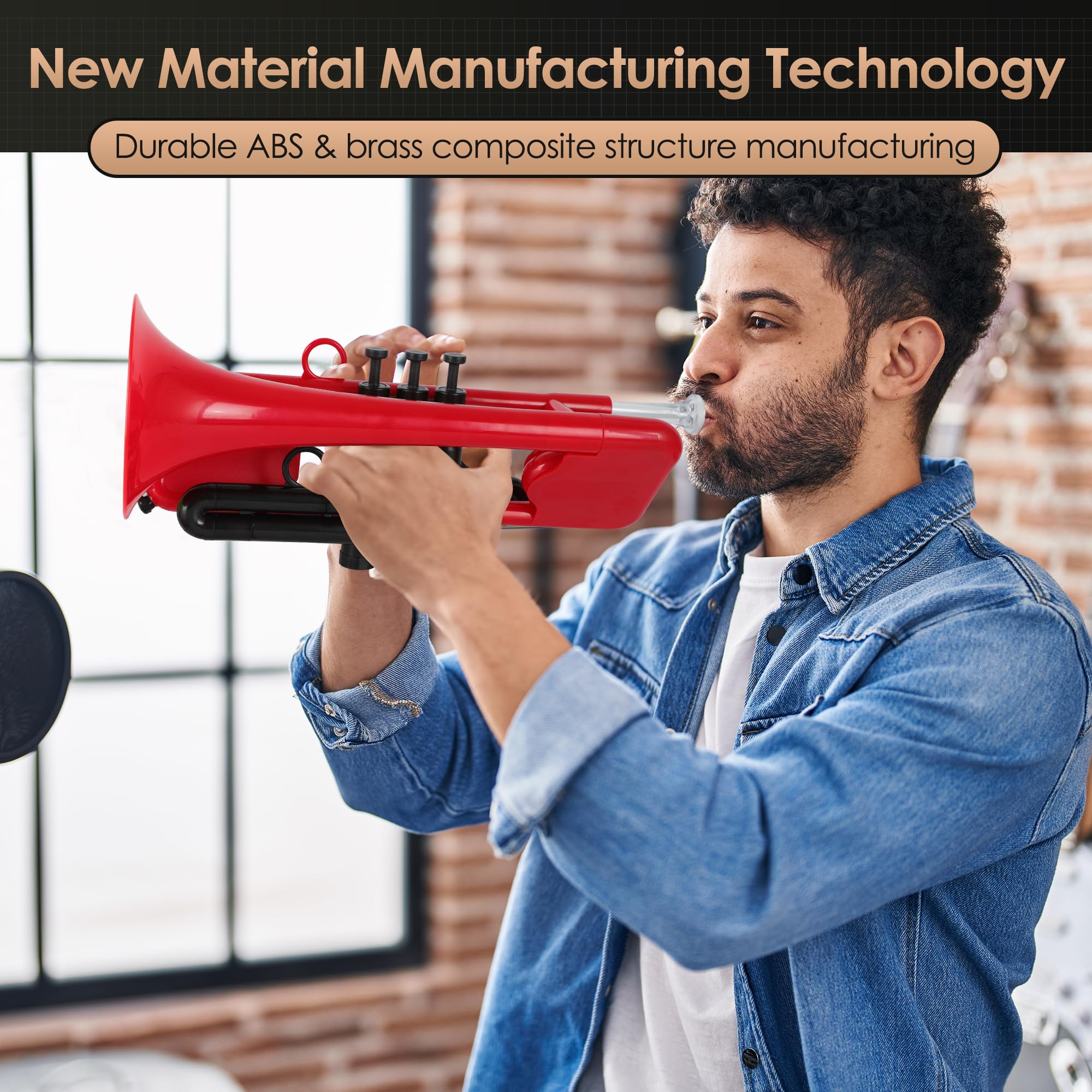 PAMPET SEA LION Plastic Bb Trumpet for Advanced Student Beginner Red