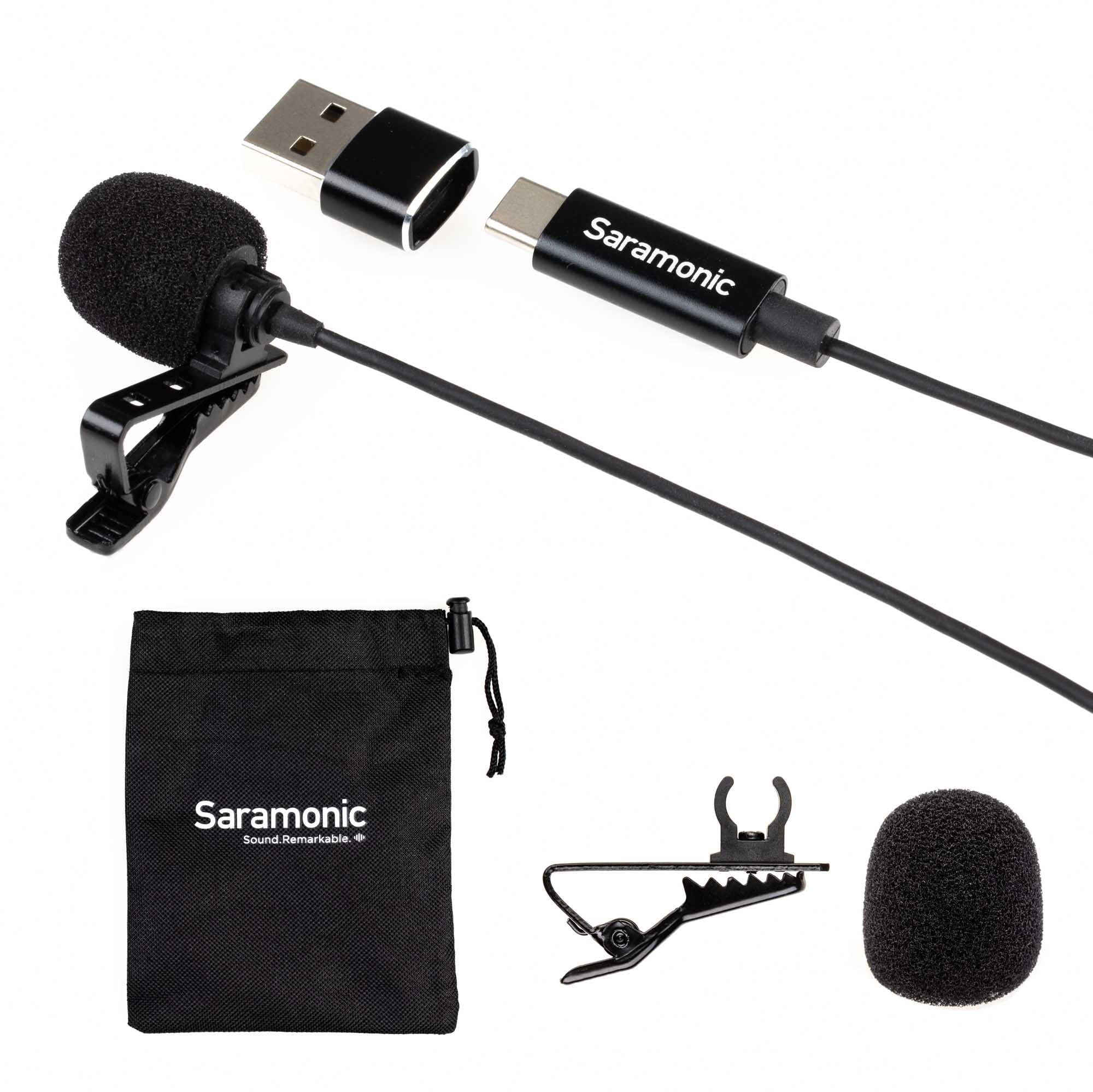 Saramonic LavMicro-U USB C Lavalier Microphone for iPhone 15, iPad, Android, Omnidirectional Condenser Lapel Mic for Vlogging, Interviews, YouTube, TikTok