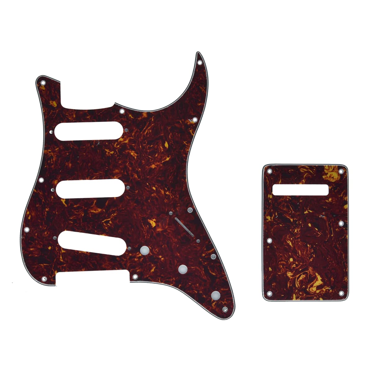 Dopro 11 Hole Strat SSS Pickguard ST Back Plate Trem Cover fits USA/Mexican Fender Strat Vintage Tortoise