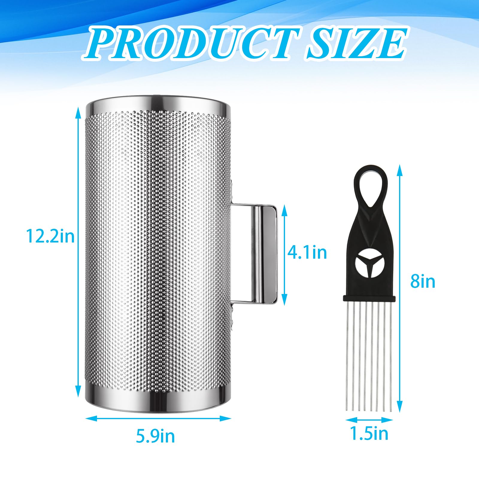 Abuff – Metal Guiro Instrument, 12″ x 6″ Stainless Steel Guiro Shaker with Scraper Latin Percussion Instrument Musical Training Tool, Guira Dominicana