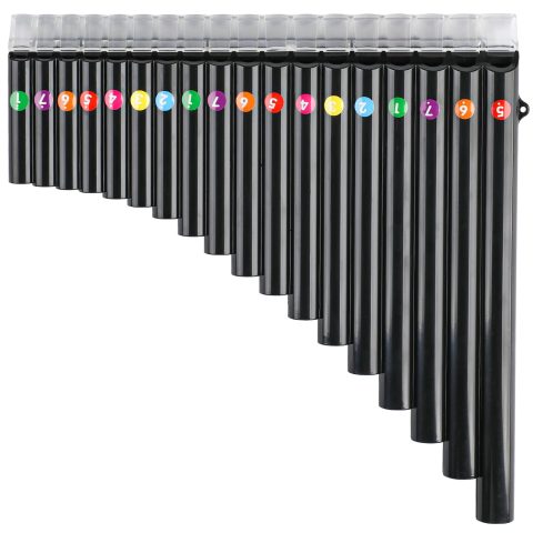 Deekec 18 Pipes Pan Flute C Key – Instrument Design for Easy Play, Perfect for Students and Learning-Beginner-Friendly (Black)