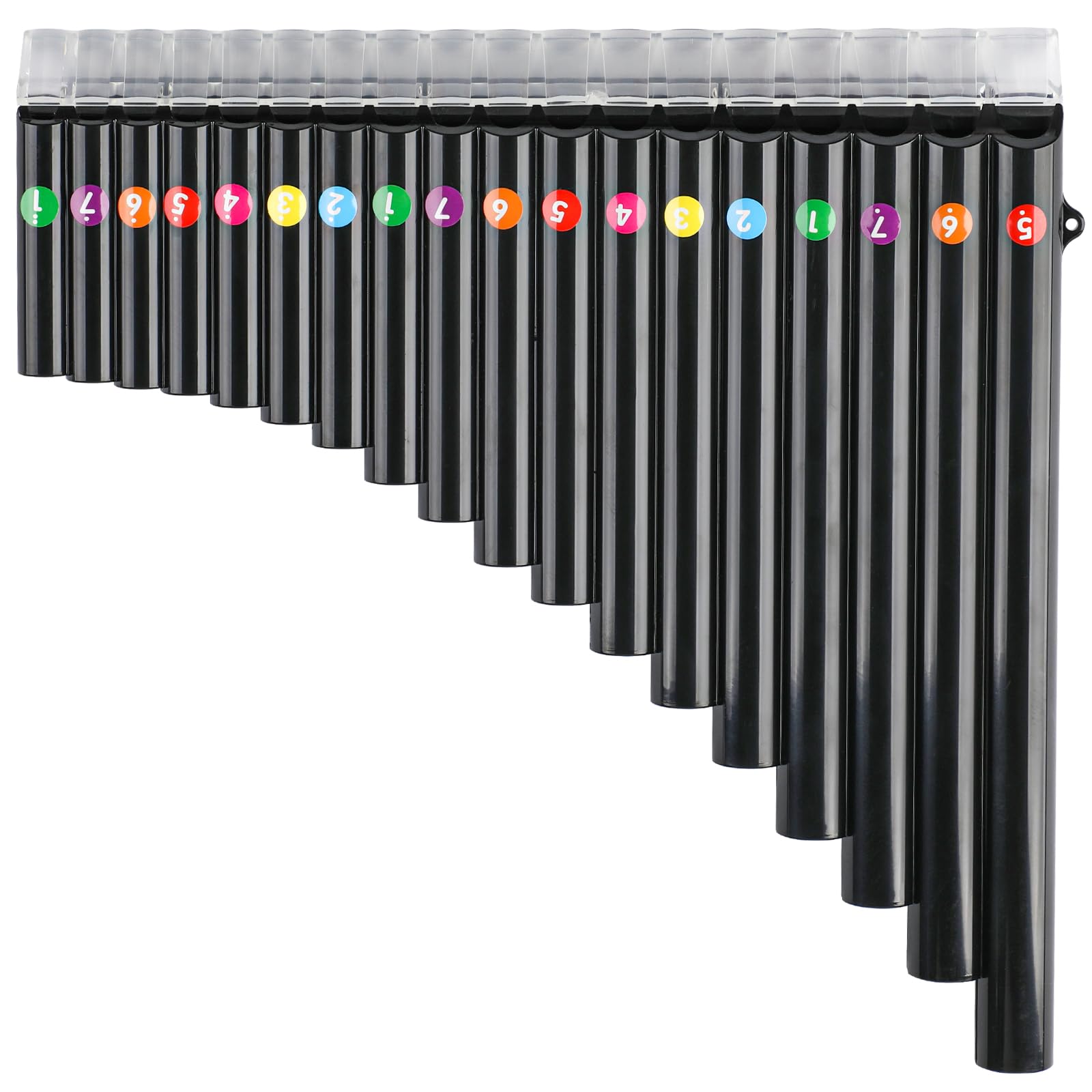 Deekec 18 Pipes Pan Flute C Key – Instrument Design for Easy Play, Perfect for Students and Learning-Beginner-Friendly (Black)