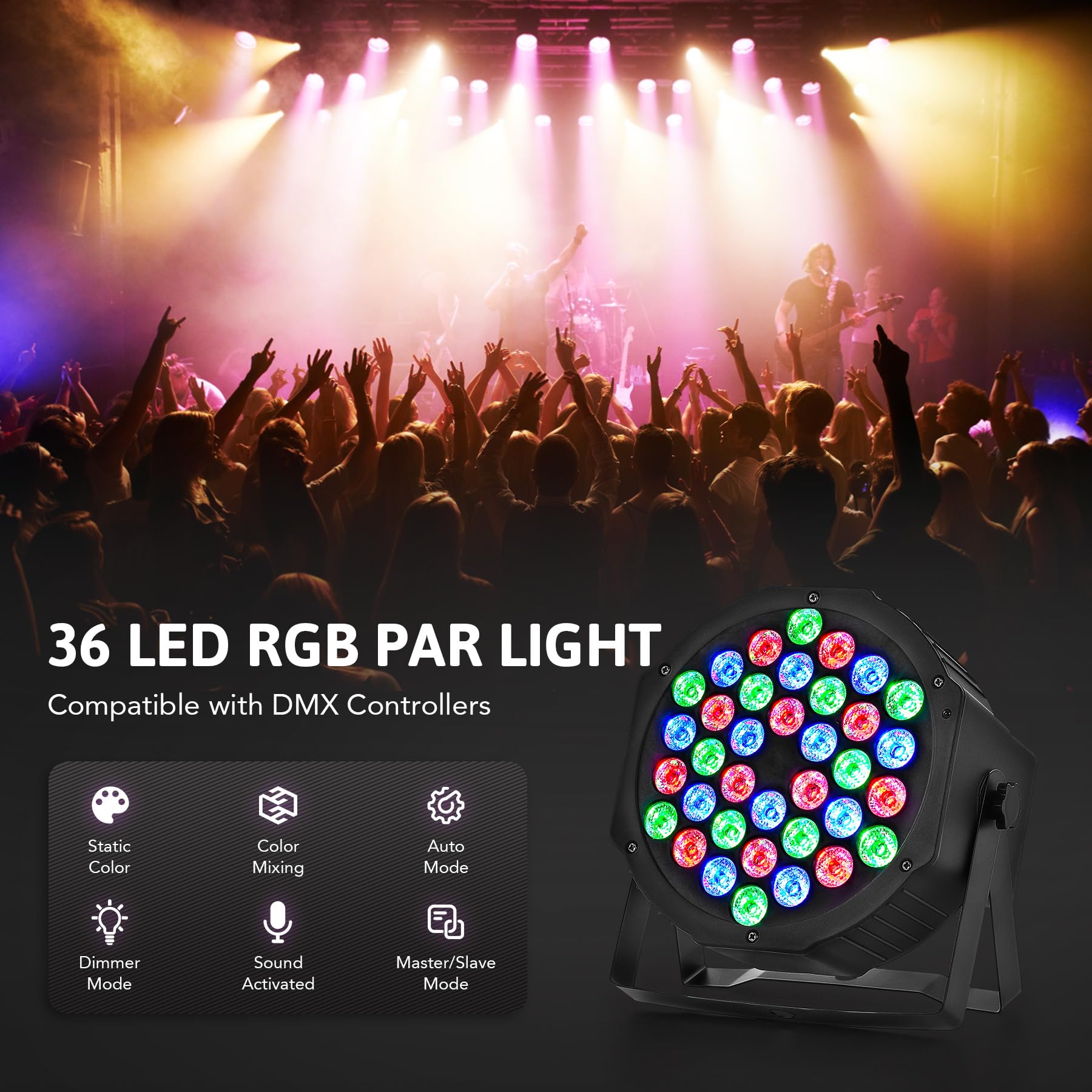 CO-Z 36 LED Stage Lights RGB DJ LED Par Light
