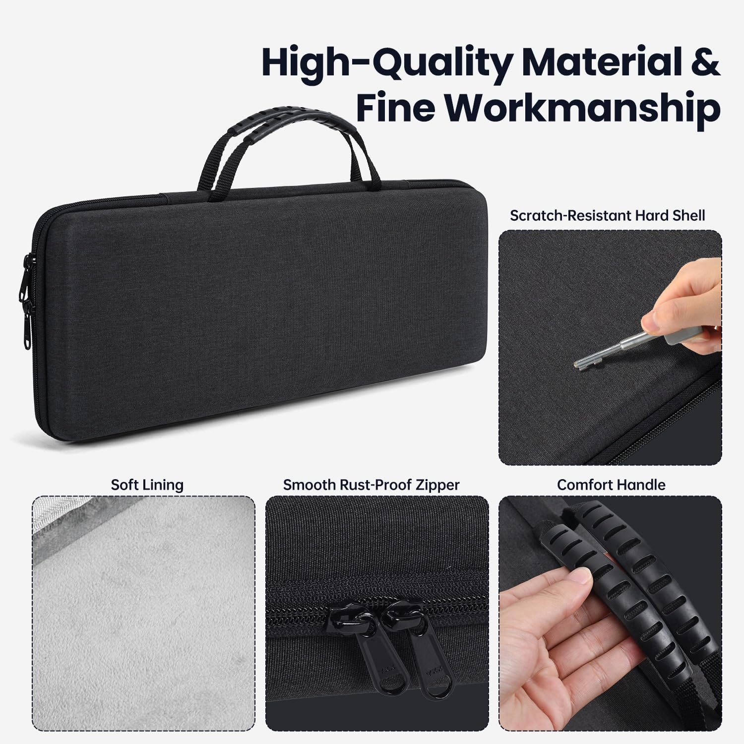 84-Key Keyboard Case, 75% Gaming Hard Shell Travel Carrying Bag for AULA F75 Pro/ F75, Kisnt KN85, Keychron K2, Redragon K673 PRO, Keyboard and Mouse Combo Case