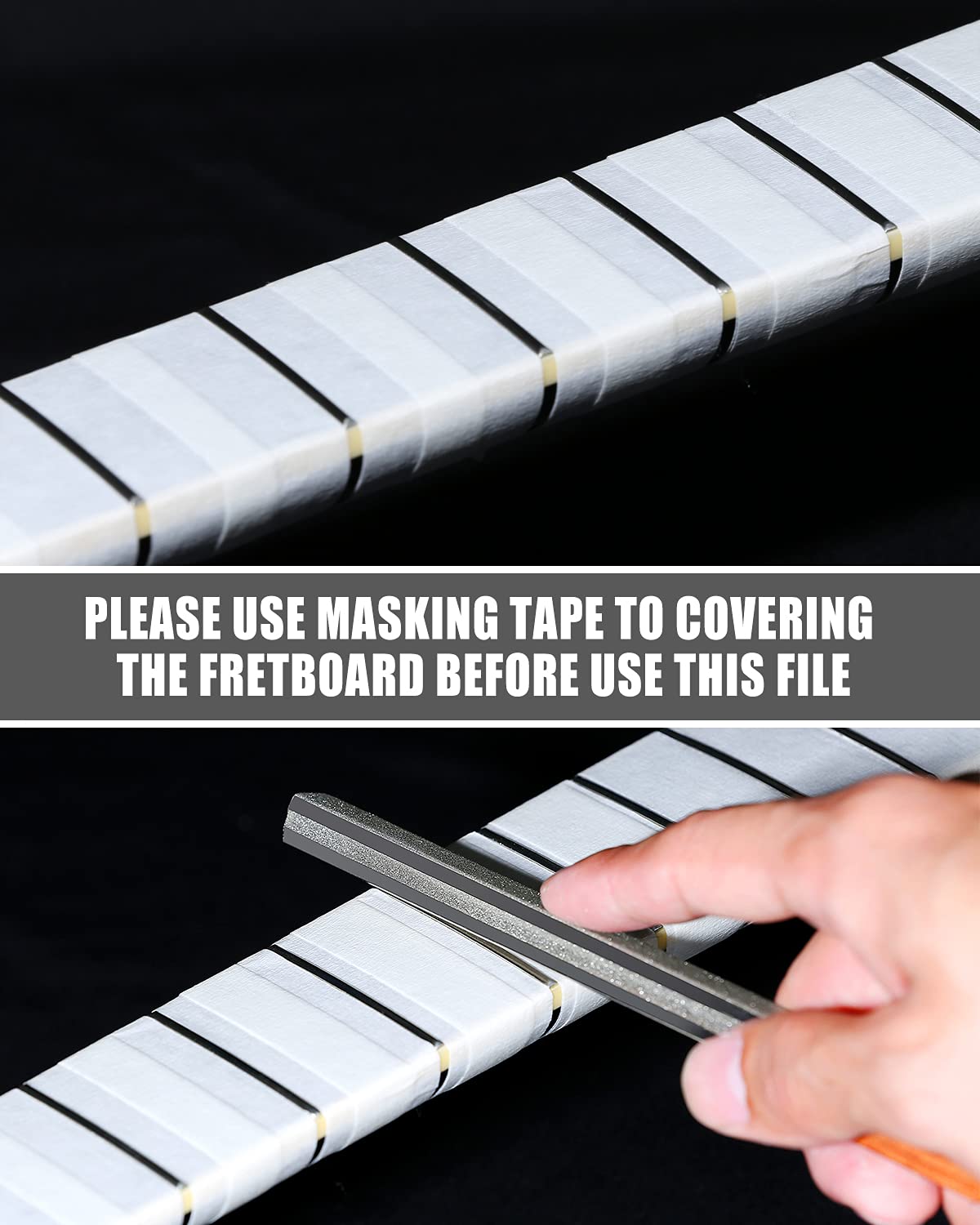 Baroque Diamond Fret Crowning File – 4th Gen Guitar Tool with 3 Radius Slot