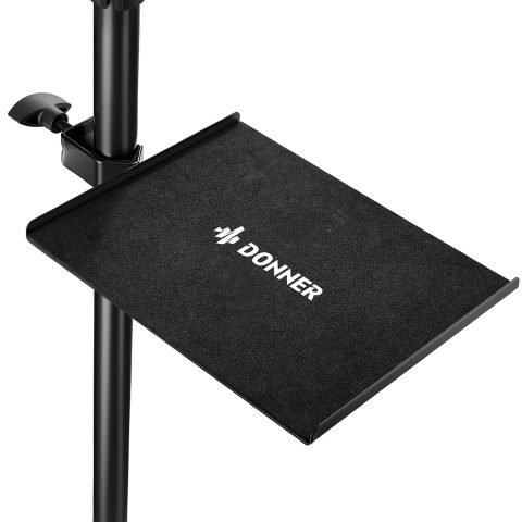 Donner Percussion Table for Drum Sets, Drum Accessory Holder Tray with Clamp On Shelf, Stable Flexible Microphone Stand with EVA Pad, Shock Absorbing, Large Surface