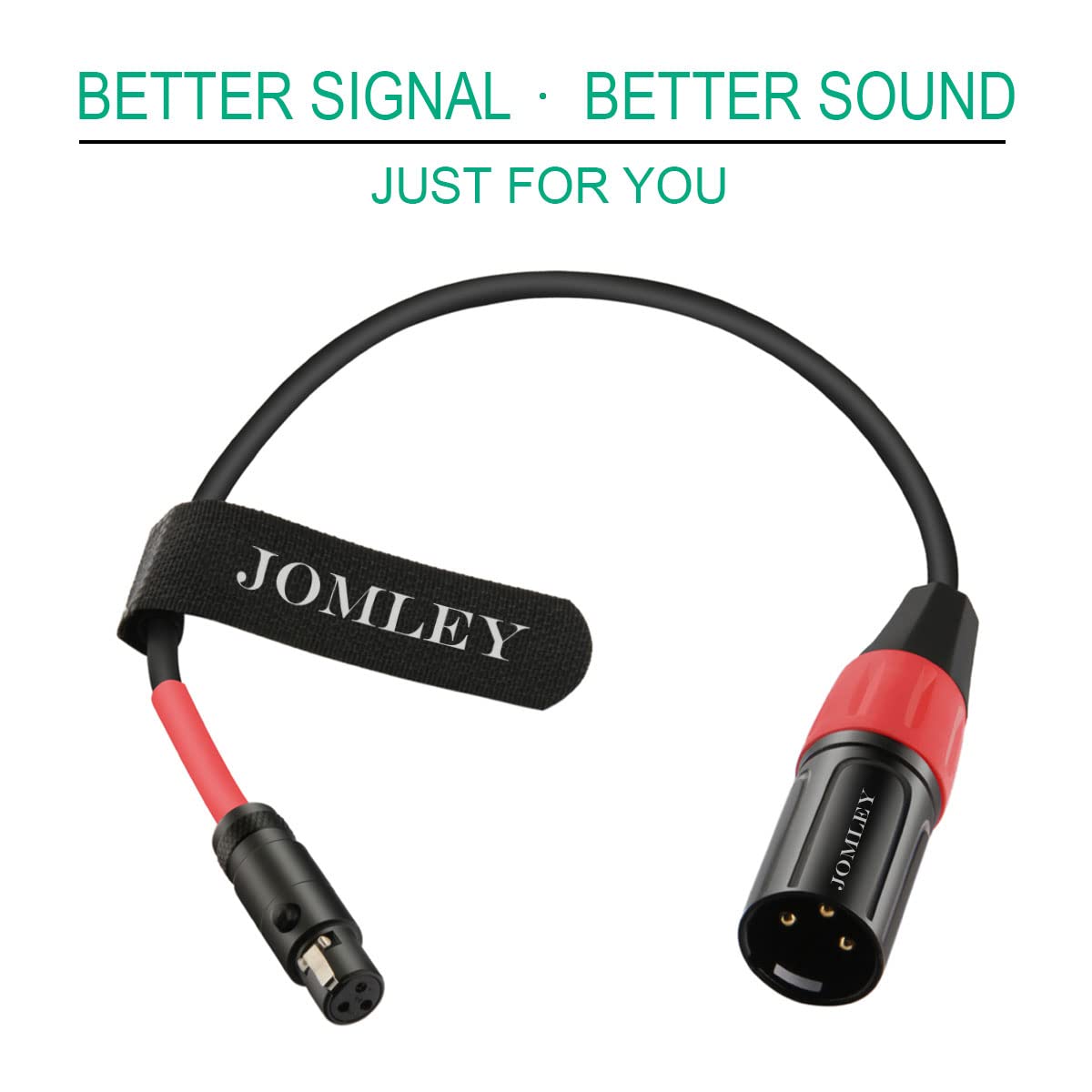 JOMLEY Mini XLR Female to Regular XLR Male Pro Lapel Microphone Cable,3.3FT