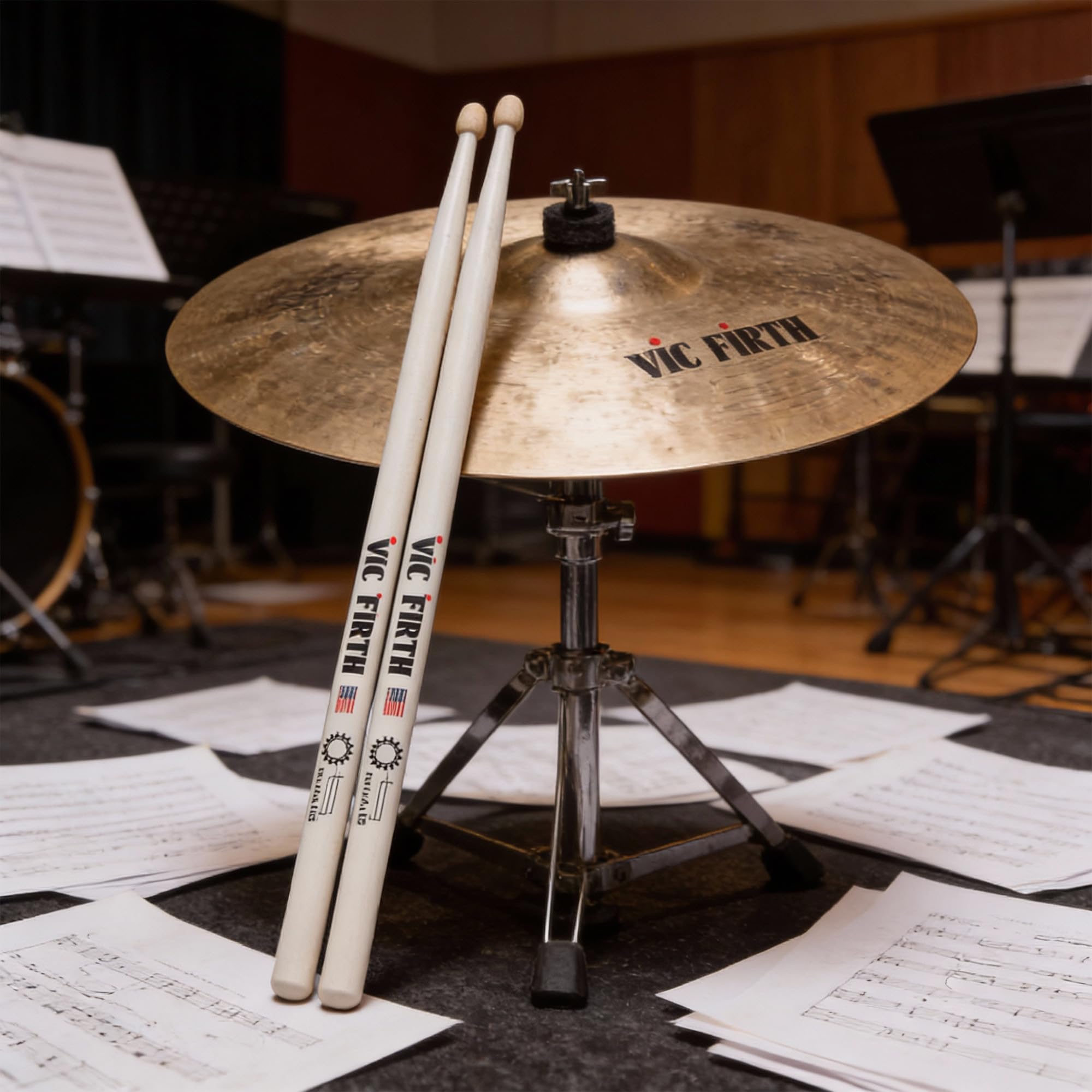 Vic Firth Signature Series Thomas Lang Drumsticks – 3‑Pack Bundle with Austin Bazaar Polishing Cloth