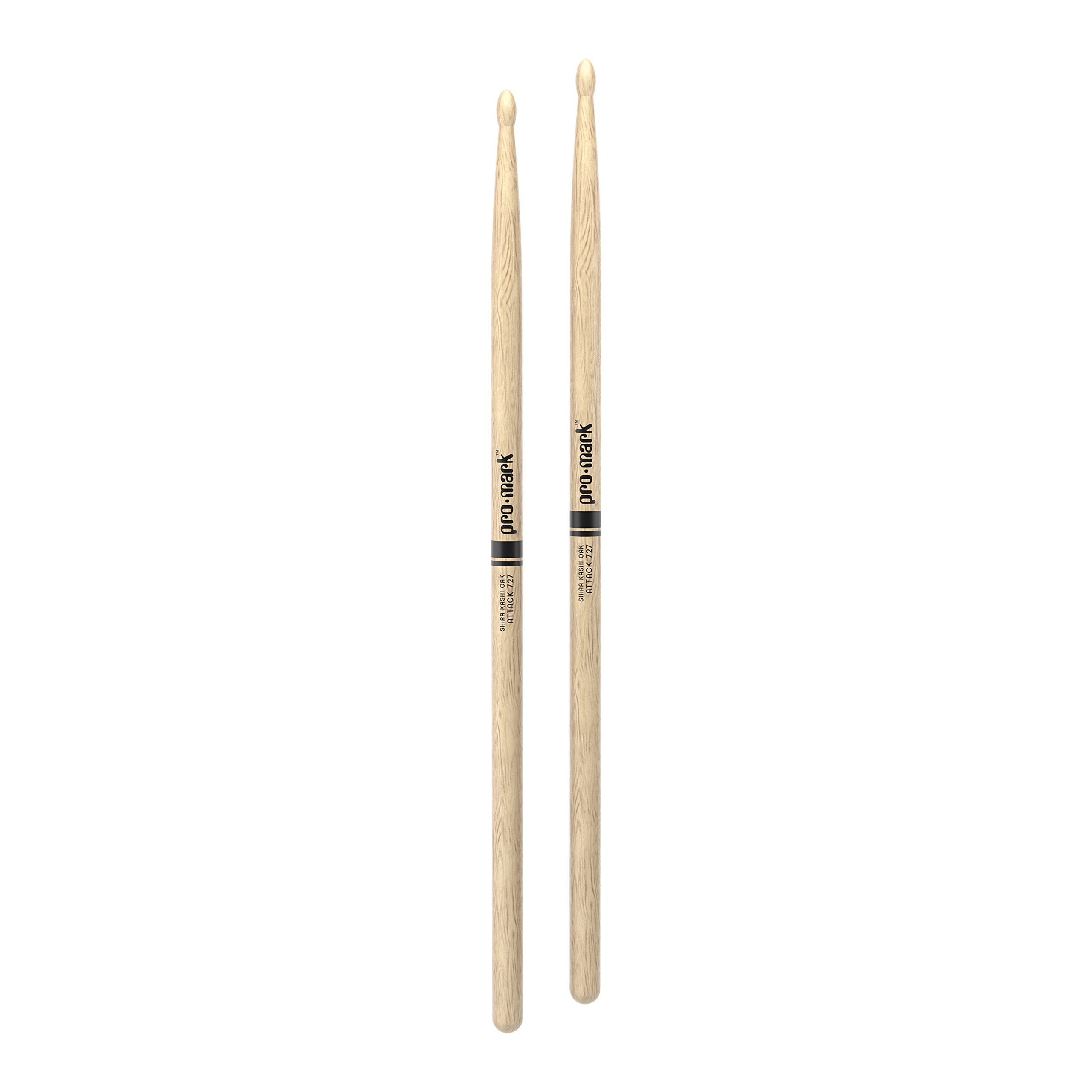 ProMark Drum Sticks – Classic Attack 727 Shira Kashi Oak Drumsticks, Oval Wood Tip, One Pair