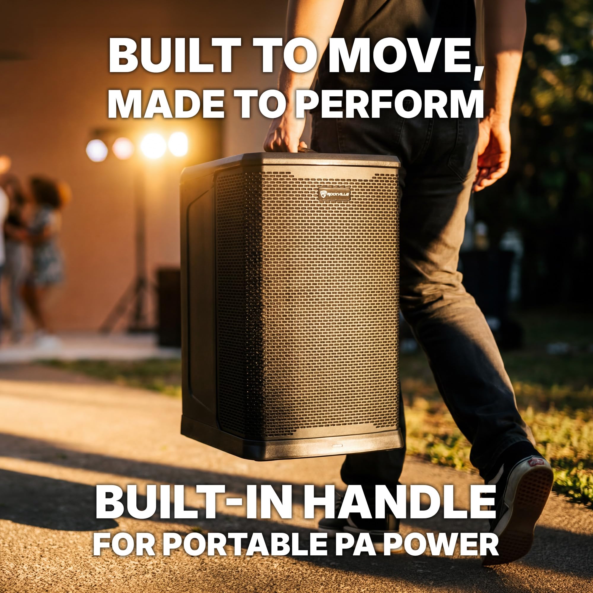 Rockville Titan MIX12A 3200W Peak 12-Inch Powered Column Array PA System with Subwoofer, 8-Channel Mixer, Bluetooth Audio, DSP, Travel Bags