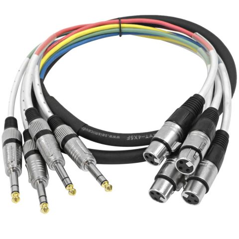 Seismic Audio – SAXT-4x5F – 4 Channel 1/4″ TRS to XLR Female Snake Cable – 5 Feet Long – Serviceable Ends – Pro Audio Effects Snake for Live Live, Recording, Studios, and Gigs – Patch, Amp, Mixer,