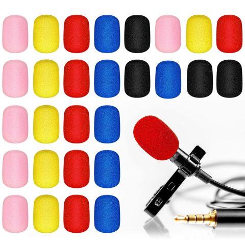 Juexica 30 Pcs Windscreen Foam Compatible with Most Small Microphones