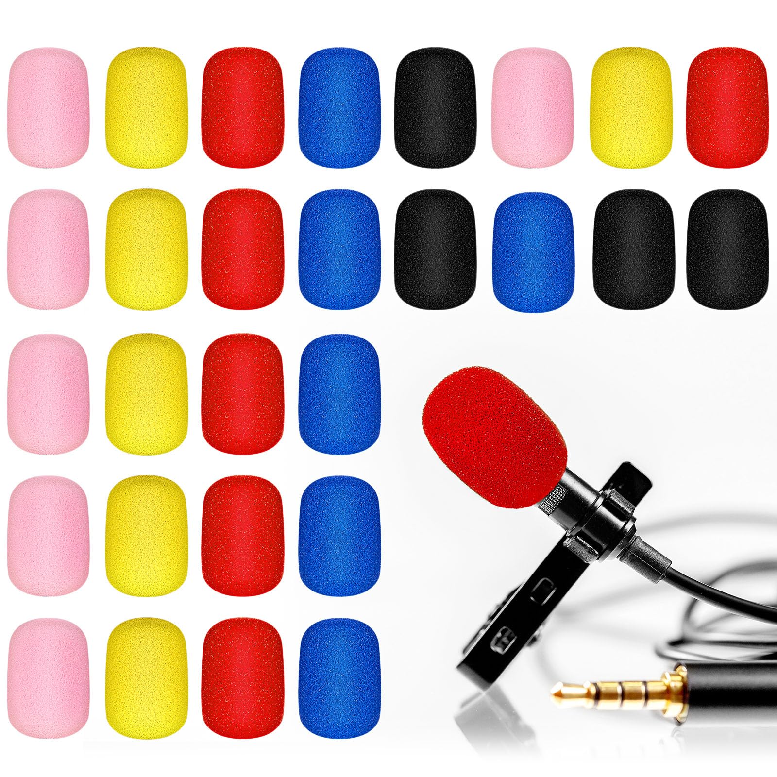 Juexica 30 Pcs Windscreen Foam Compatible with Most Small Microphones