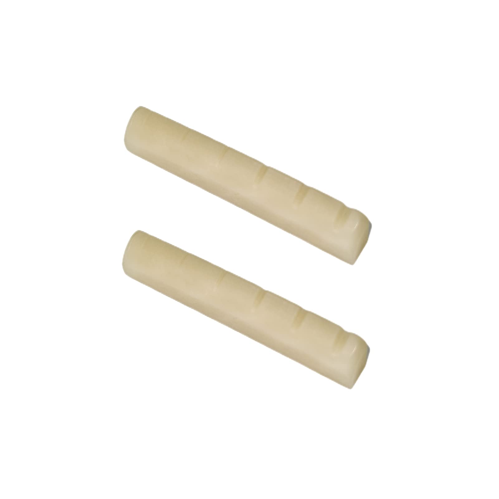 Miwayer 2 Pack 6 String YMH Acoustic Guitar Unbleached Bone Nut, Guitar Bridge Nuts, Cut from Whole Bones, 43x5x9mm