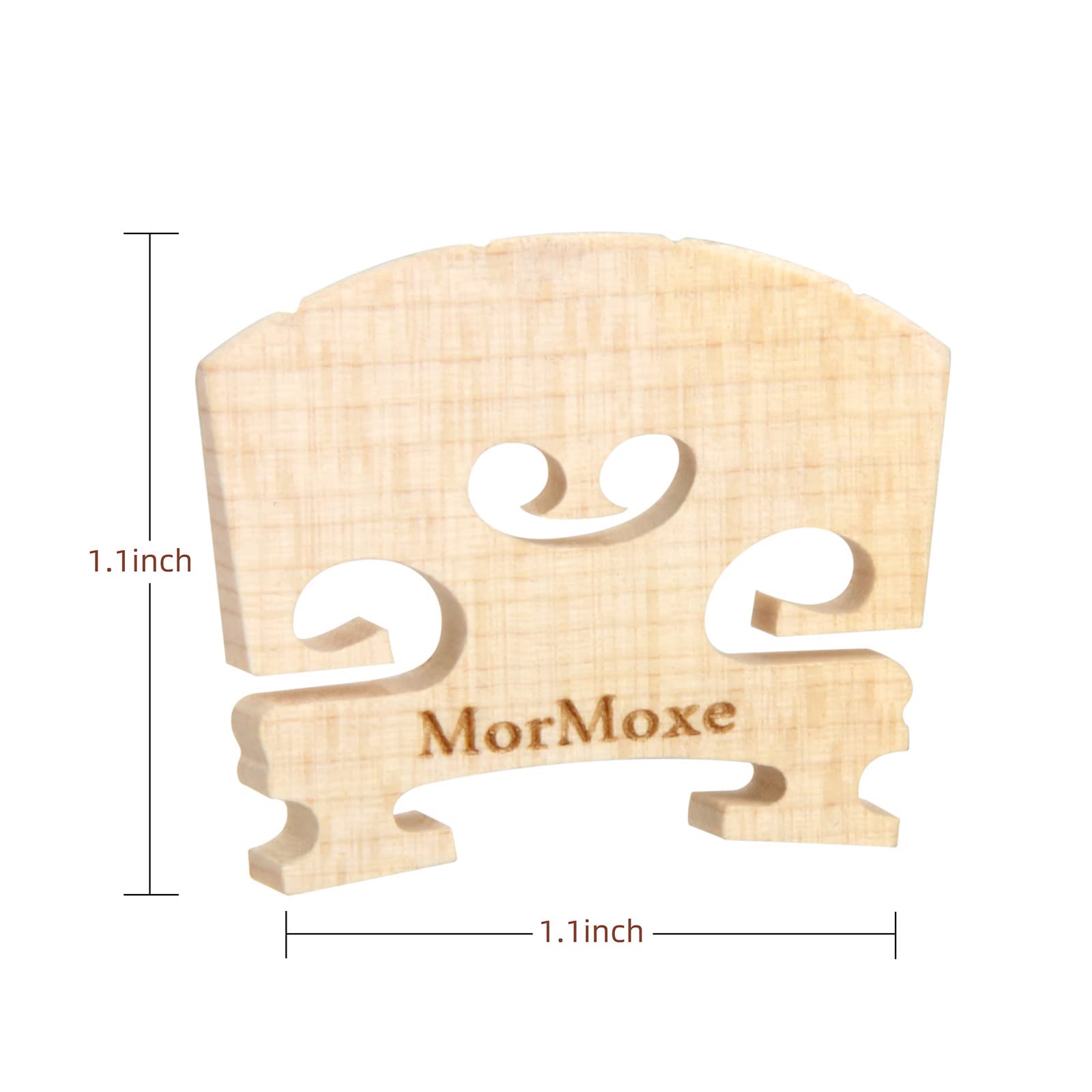MorMoxe 1/4 Size Violin Bridge, Hand-Carved Maple, Direct Fit, Fully Adjusted