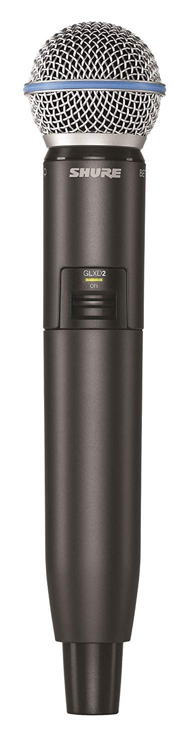 Shure GLXD24/B58 Microphone System with GLXD4 Receiver and GLXD2 Handheld Transmitter with BETA 58A Vocal Mic Capsule