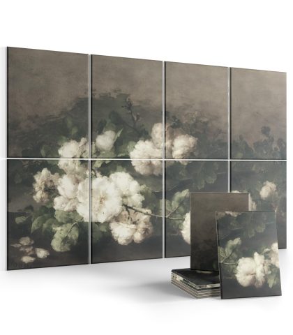 Wall Art Acoustic Panels,35”X24”Sound Absorbing Panels-8-Pack with 50 Adhesive Tabs, Decorative Sound Absorbing Panels for Living Room and Recording Studio, Offices-Stilleven met gitaar en rozen