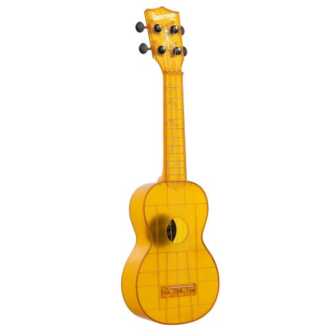 Kala Ukulele Amber Yellow 4 String Soprano Ukulele from the Waterman Sea Glass Collection, Classroom Instruments
